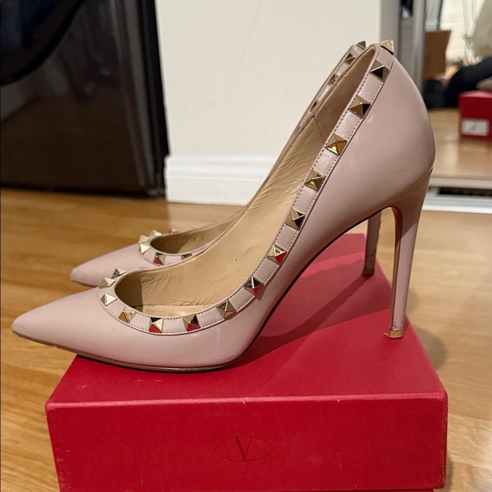 Valentino Pink Studded Heels - Picture 3 of 4